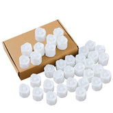 Kuber Industries LED Candles for Home Decoration|Battey Operated|Yellow Light|Safe & Easy to Maintain|Diwali Lights for Decoration,Along with Festivities & Parties|B0-001,Set of 24,(White)(Pack of 4)